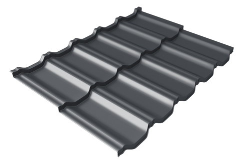 Металлочерепица Грандлайн Kvinta Uno 0,5 мм Rooftop Matte RAL 7024 серый