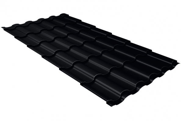 Металлочерепица Грандлайн Credo 0,5 мм Rooftop Matte (стальной бархат) RAL 9005 черный
