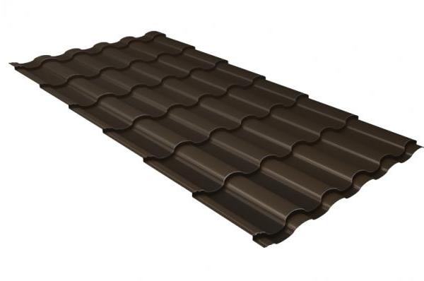 Металлочерепица Грандлайн Credo 0,5 мм Rooftop Matte (стальной бархат) RR32 темно-коричневый