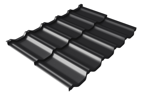 Металлочерепица Грандлайн Kvinta Uno 0,5 мм Rooftop Matte RAL 9005 черный