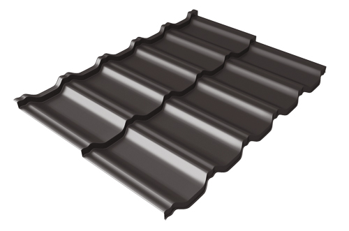 Металлочерепица Грандлайн Kvinta Uno 0,5 мм Rooftop Matte RR32 темно-коричневый