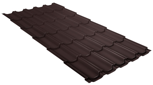 Металлочерепица Грандлайн Kvinta Plus 0,5 мм Rooftop Matte (стальной бархат) RAL 8017 коричневый