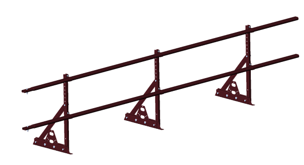 Кровельное ограждение PRESTIGE ZN NEXT 25х45мм H-0,6м L-3м под фальц RAL 3005 бордовый
