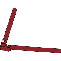 Угловое соединение труб ограждения ECONOM d-25 RAL 3011 красный