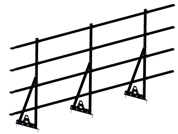 Кровельное ограждение PRESTIGE ZN NEXT 25х45мм H-1,2м L-3м под фальц RAL 9005 черный