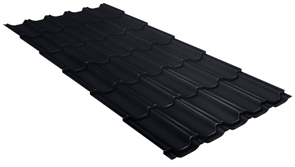 Металлочерепица Грандлайн Kvinta Plus 0,5 мм Rooftop Matte (стальной бархат) RAL 9005 черный