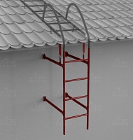 Фасадная лестница Roofsystems PRESTIGE ZN 400мм 25x45мм L-3м RAL 3011 красный