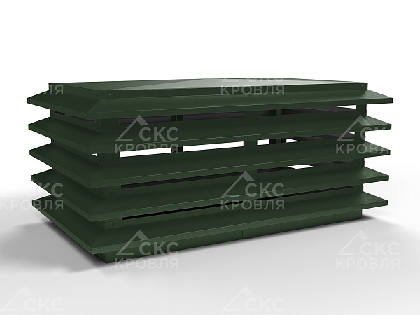 Дымник на трубу СКС-4 380x380мм RAL 6020 темно-зелёный