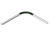 Угловое соединение труб ограждения PRESTIGE ZN 25x45мм RAL 6020 темно-зелёный