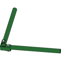 Угловое соединение труб ограждения ECONOM d-25 RAL 6002 светло-зеленый