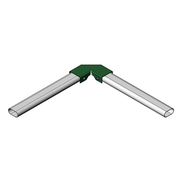 Угловое соединение труб ограждения PROMO ZN 20x40мм RAL 6002 светло-зеленый