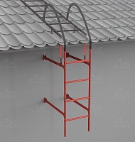 Фасадная лестница PRESTIGE ZN 600мм 25х45мм L-1,8м RR29 красный