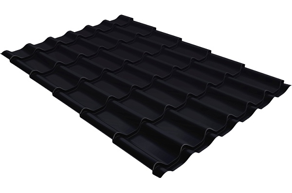 Металлочерепица Grand Line Classic 0,5 мм Rooftop Matte (стальной бархат) RAL 9005 черный