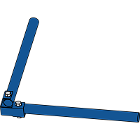 Угловое соединение труб ограждения ECONOM d-25 RAL 5005 синий