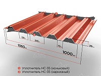 Уплотнитель профильный РуфИзол НС35 (1 м)