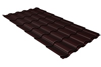 Металлочерепица Грандлайн Credo 0,5 мм Rooftop Matte (стальной бархат) RAL 8017 коричневый