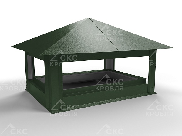 Дымник на трубу СКС-1 380x420мм RAL 6020 темно-зелёный