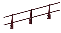 Парапетное ограждение для кровли PRESTIGE ZN 25x45мм H-0,6м L-3м RAL 3005 бордовый