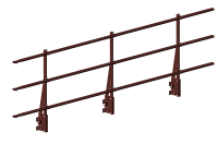 Парапетное ограждение для кровли PRESTIGE ZN 25x45мм H-0,9м L-3м RAL 3009 темно-красный