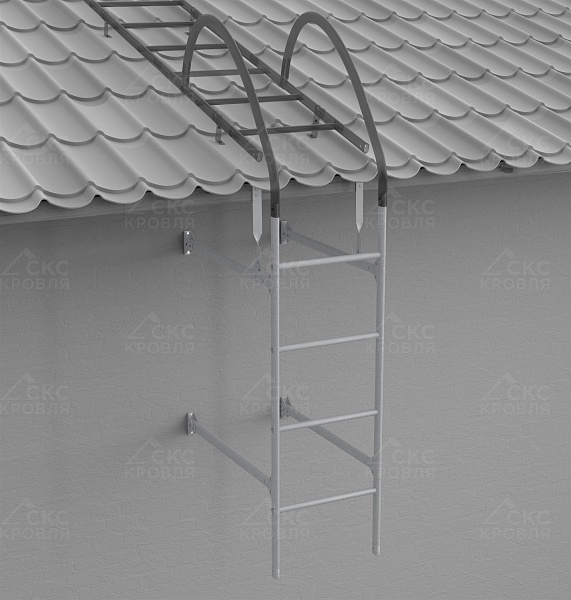 Лестница фасадная Roofsystems PRESTIGE ZN 400мм 25x45мм L-1,2м цинк