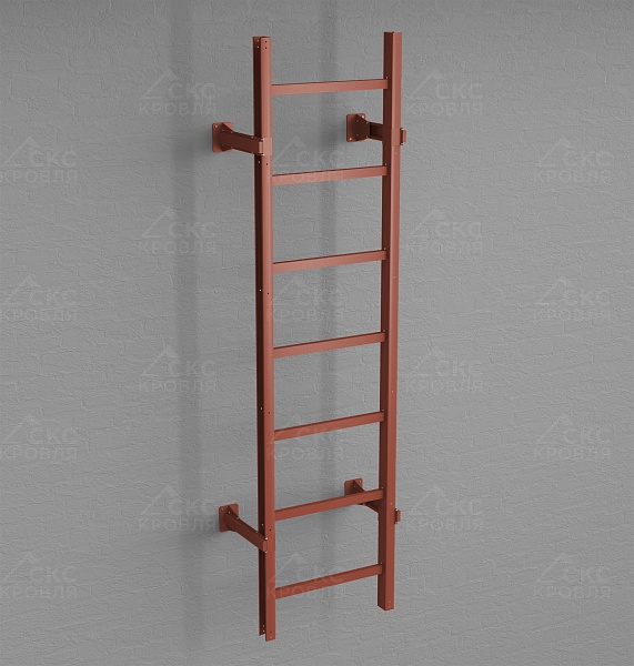 Лестница пожарная П1-1 800мм L-1,05м RAL 8004 терракотовый