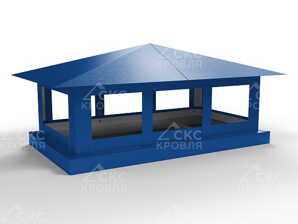 Дымник на трубу СКС-2 380x450мм RAL 5005 синий