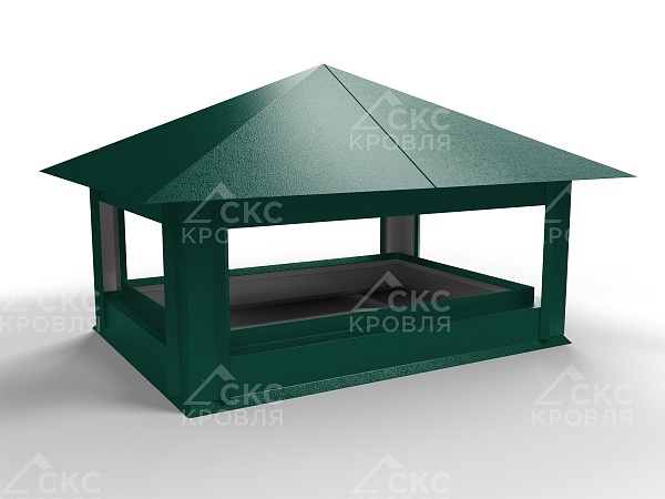Дымник на трубу СКС-1 380x420мм RAL 6005 зеленый