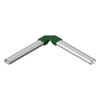 Угловое соединение труб ограждения ELITE 20x40мм RAL 6002 светло-зеленый