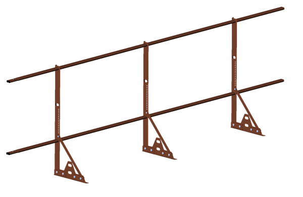 Кровельное ограждение PROMO ZN NEXT 20х40мм H-0,9м L-3м под фальц RAL 8004 терракотовый