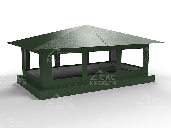 Дымник на трубу СКС-2 380x450мм RAL 6020 темно-зелёный