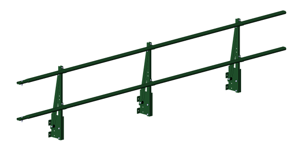 Парапетное ограждение для кровли ELITE 20x40мм H-0,6м L-3м RAL 6002 светло-зеленый