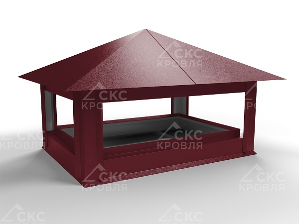 Дымник на трубу СКС-1 380x420мм RAL 3005 бордовый