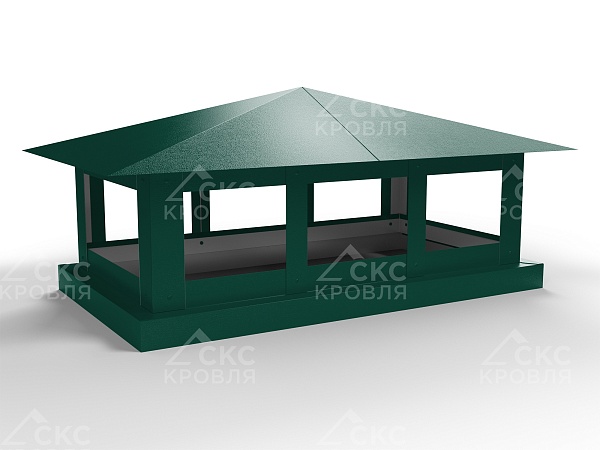 Дымник на трубу СКС-2 380x450мм RAL 6005 зеленый