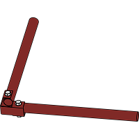 Угловое соединение труб ограждения ECONOM d-25 RAL 3009 темно-красный