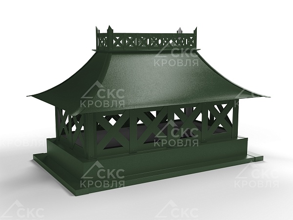 Дымник на трубу СКС-5 380x380мм RAL 6020 темно-зелёный