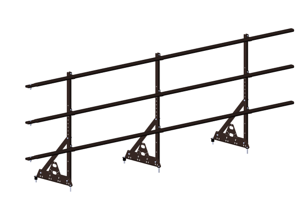 Кровельное ограждение PRESTIGE ZN NEXT 25х45мм Н-0,9м L-3м универсальное RAL 8017 коричневый