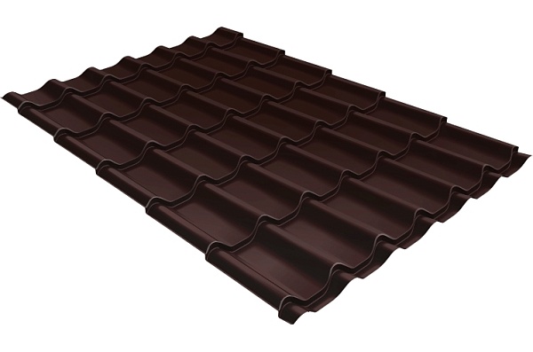 Металлочерепица Grand Line Classic 0,5 мм Rooftop Matte (стальной бархат) RAL 8017 коричневый