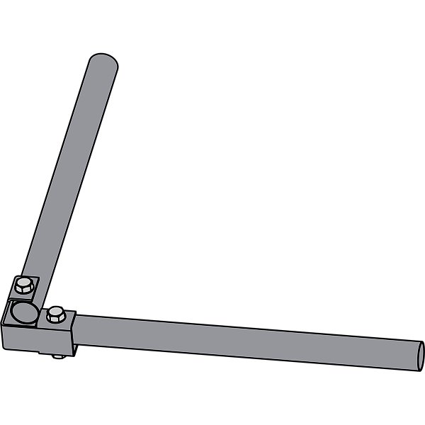 Угловое соединение труб ограждения ECONOM d-25 RAL 7004 светло-серый