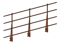 Парапетное ограждение для кровли PRESTIGE ZN 25x45мм H-1,2м L-3м RAL 8004 терракотовый